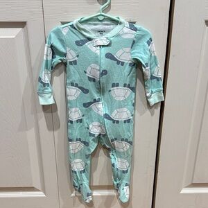 Carter's Aqua Turtle Print Kids Footie 9M